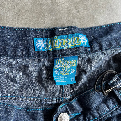 Y2K Jingu Blue Stitch Indigo Jorts