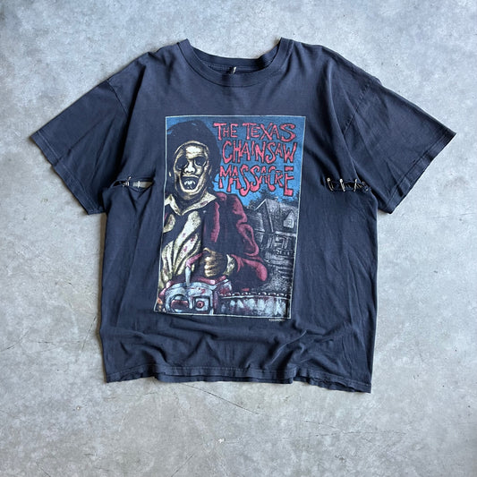 Vintage Thrashed Safety Pin Repair Texas Chainsaw Massacre Tee
