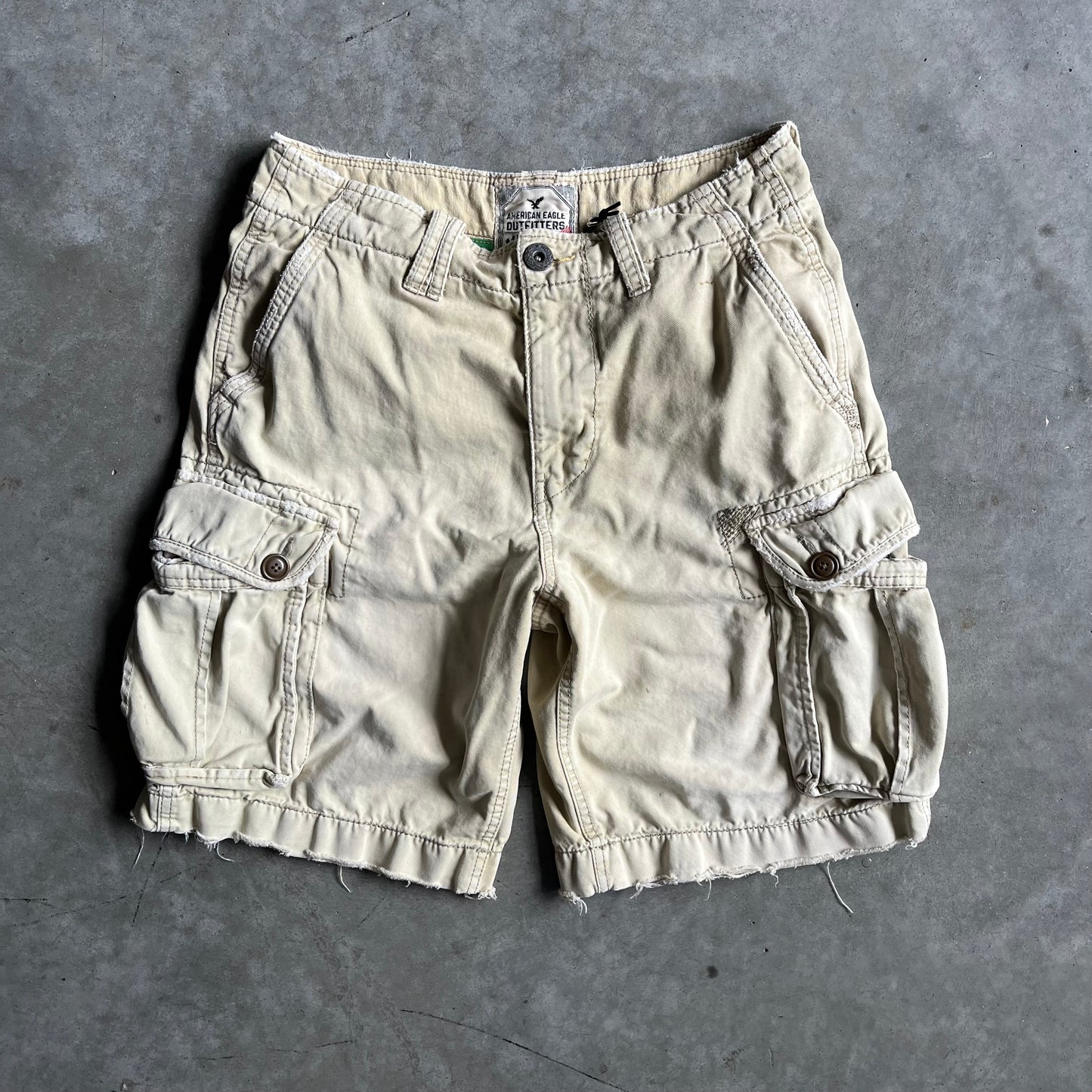 Y2K American Eagle Tan Cargo Shorts