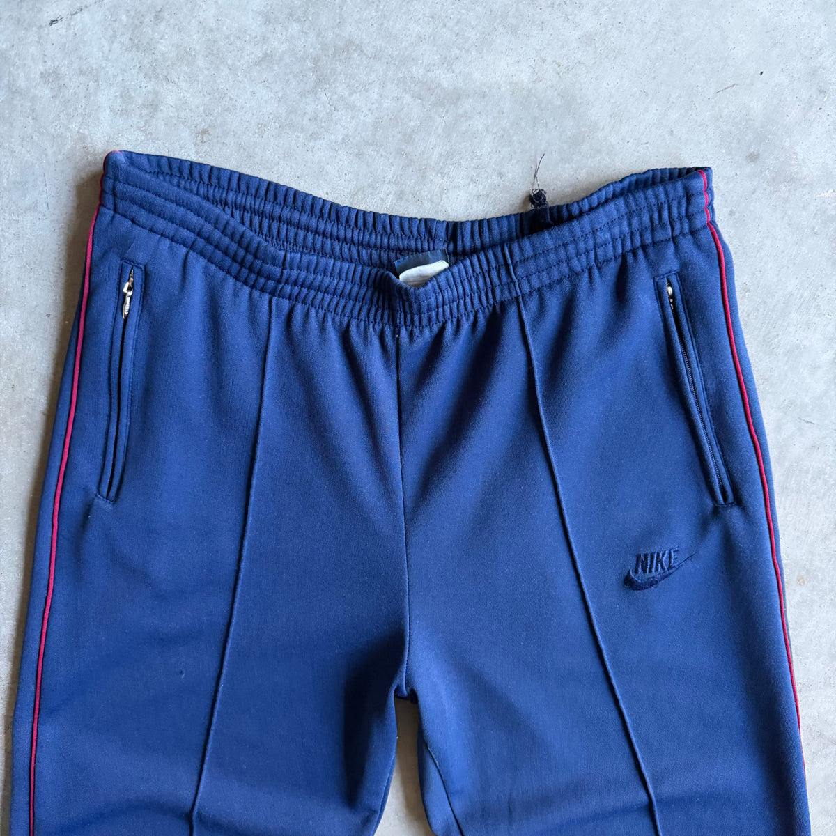 Nike Navy Pleated Navy Red Accent Track Pants