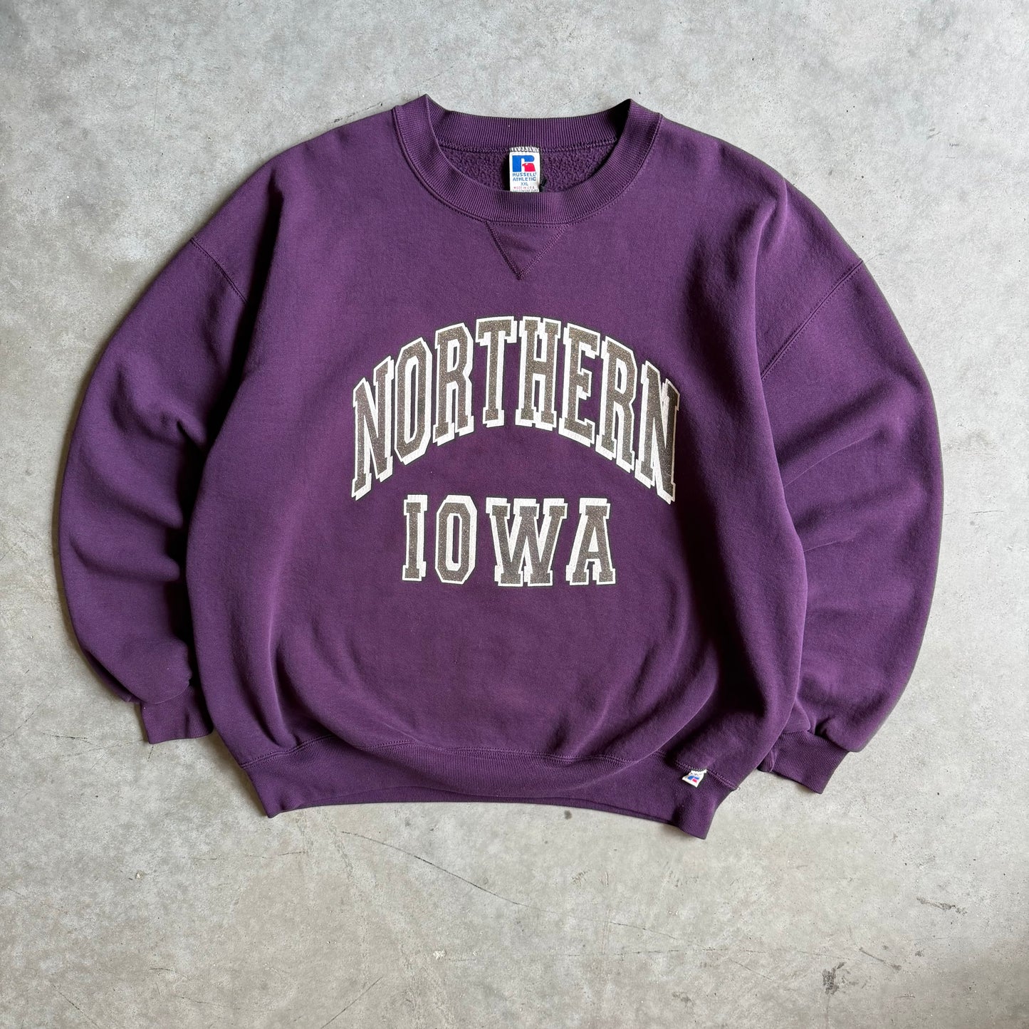 Vintage Russell Athletic Northern Iowa Sparkle Print Sweatshirt