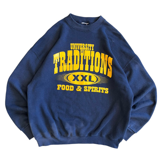 Vintage University Of Traditions Food & Spirit Crewneck