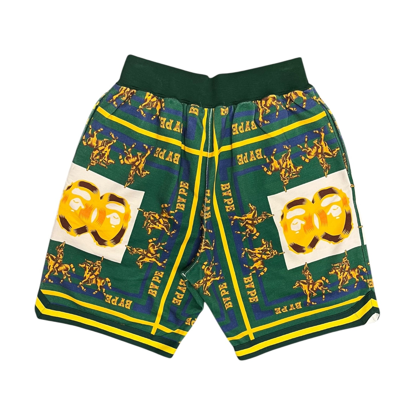 A Bathing Ape Green Pattern Sweatshorts