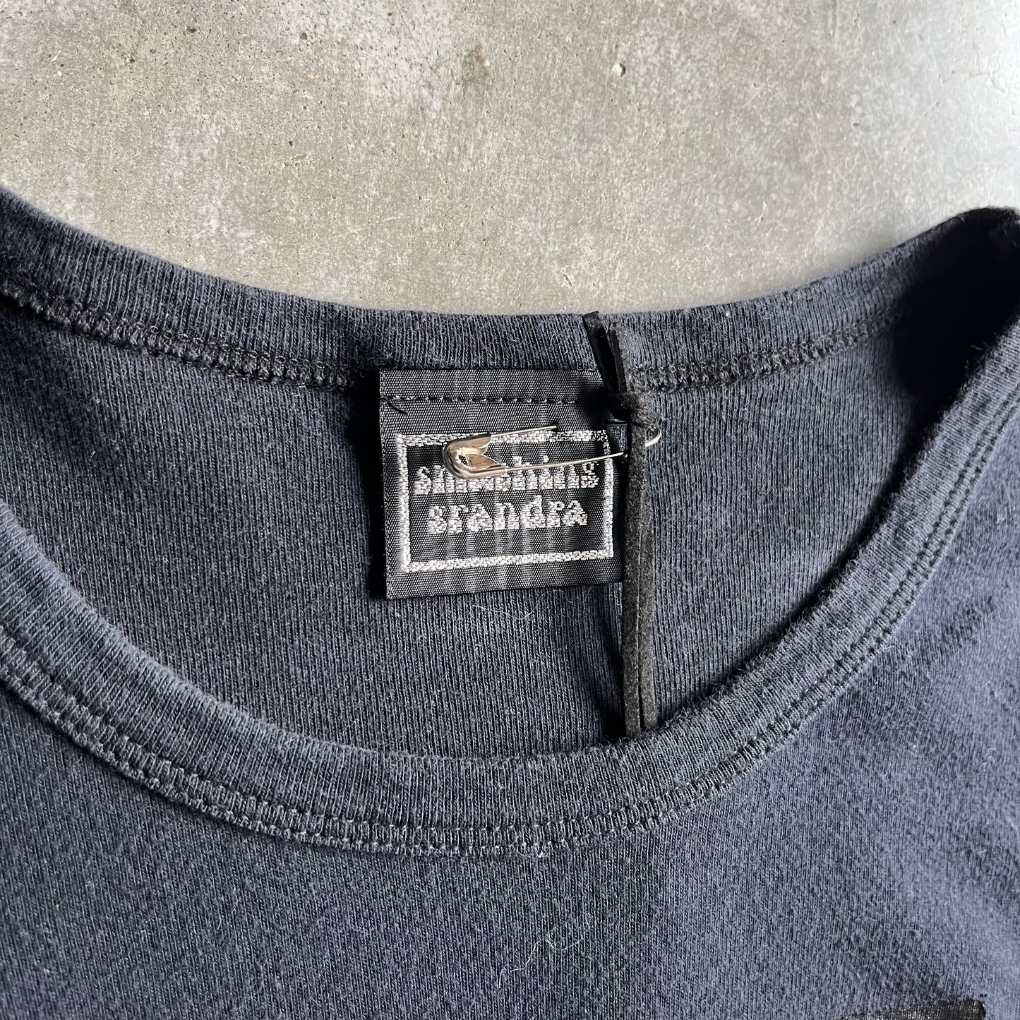 Women’s Vintage Smashing Srandra Black Baby Tee