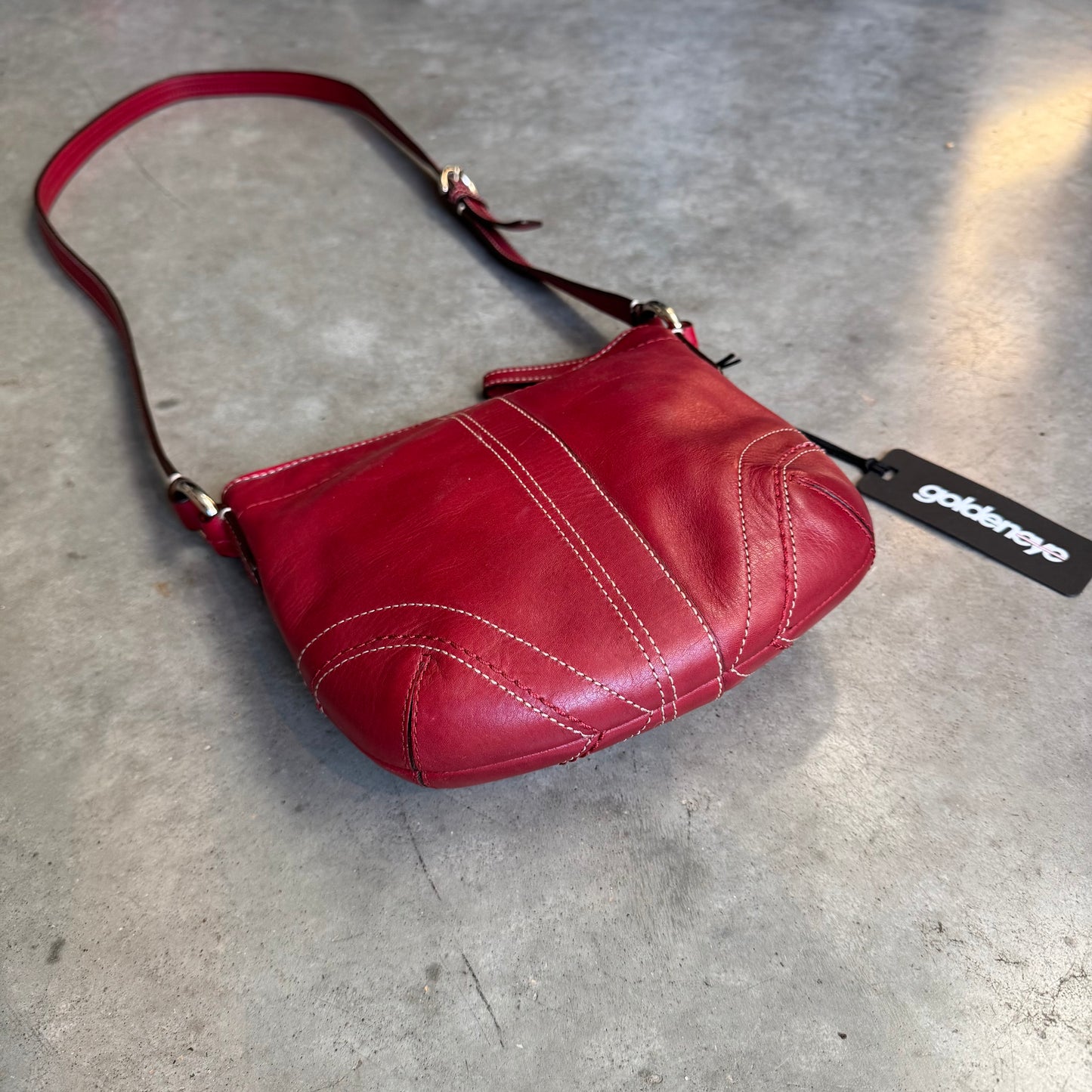 Coach Minimalistic Red Leather Crossbody