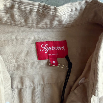 FW20 Supreme Jacquard Stripe Twill Button Up Shirt - Tan