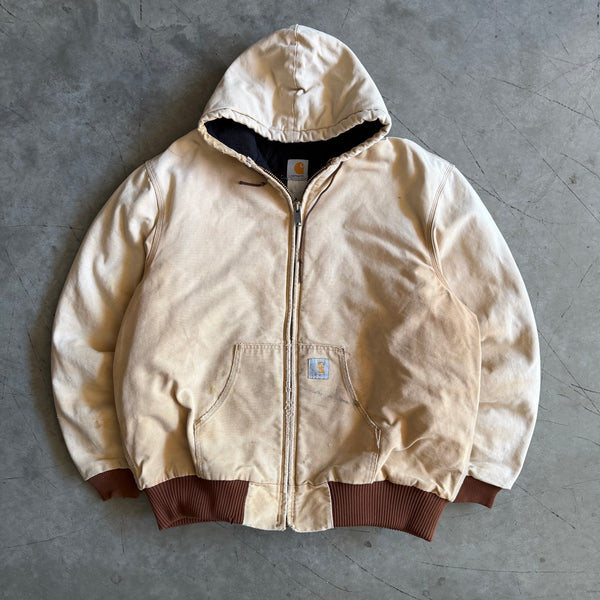 Carhartt ‘J130 BRN’ Brown Distressed Hooded Active Jacket