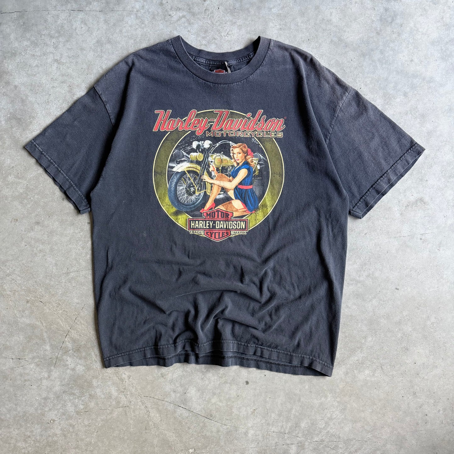 Vintage Harley Davidson WW2 Motorcycle & Planes Lady Tee