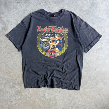 Vintage Harley Davidson WW2 Motorcycle & Planes Lady Tee