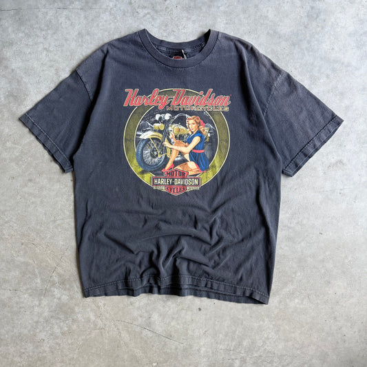 Vintage Harley Davidson WW2 Motorcycle & Planes Lady Tee