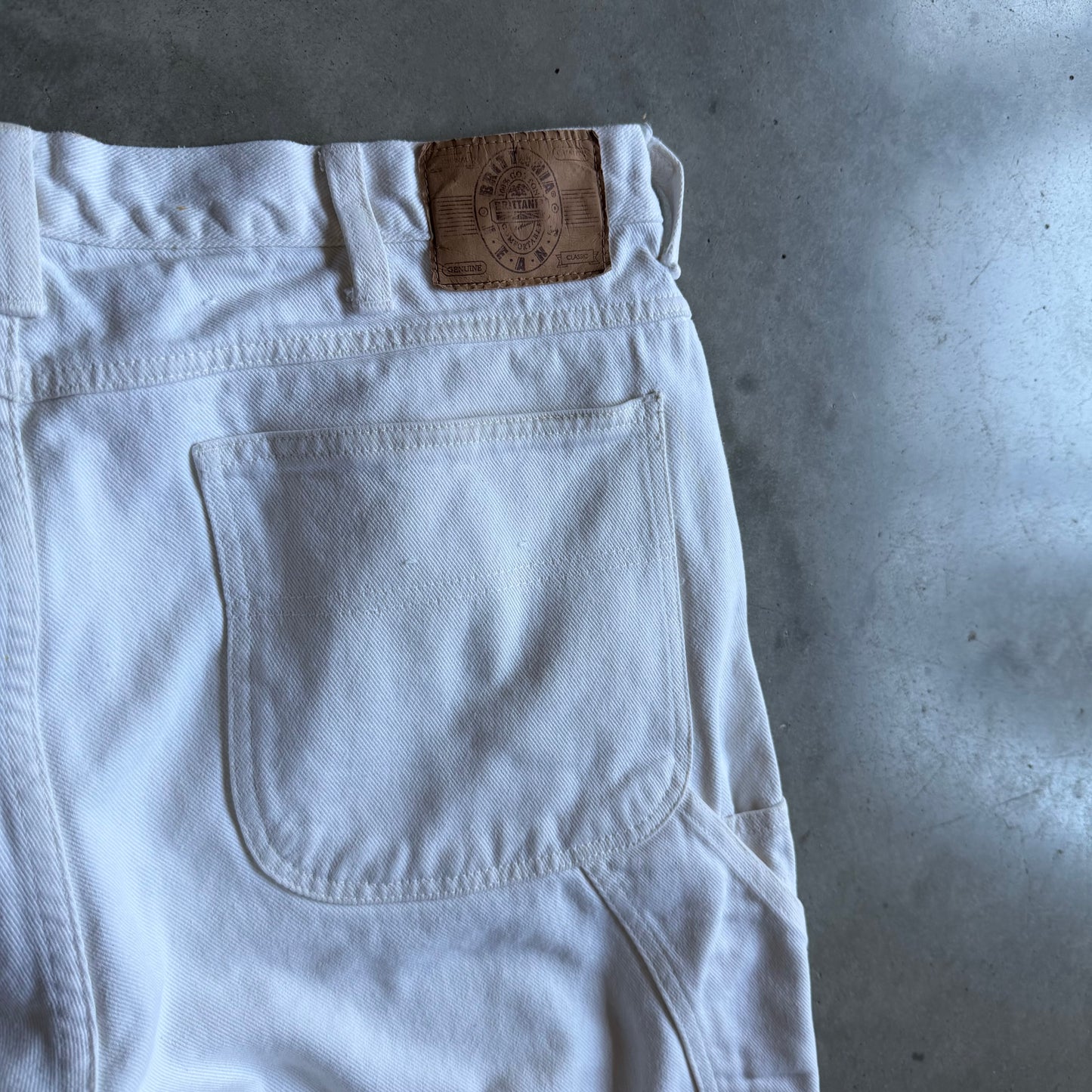 Y2K Britania White Painter Jorts