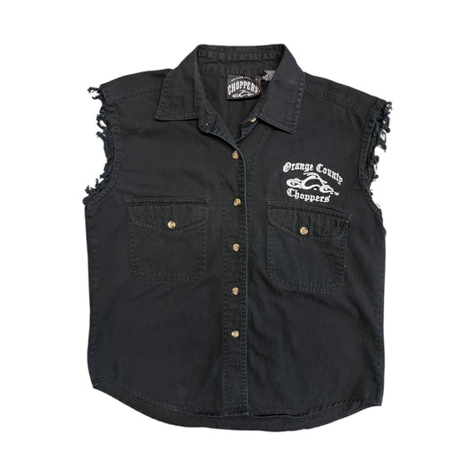 Women’s Y2K Orange County Choppers Cutoff Black Vest