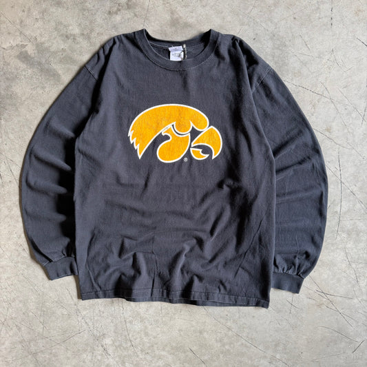 Vintage Iowa Hawkeyes Big Centered Logo Longsleeve