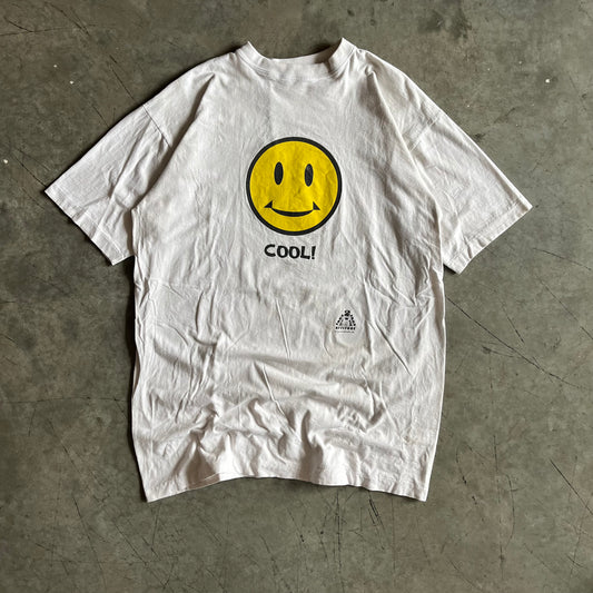 Vintage 2 Face Attitude “Cool!” Smiley Face Tee