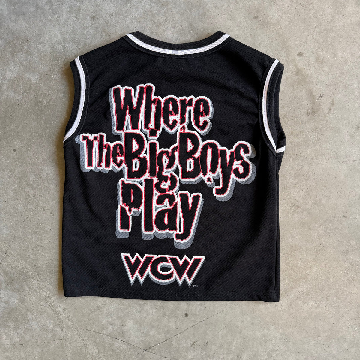 Vintage WCW “Where The Big Boys Play!” Mesh Sleeveless Tee