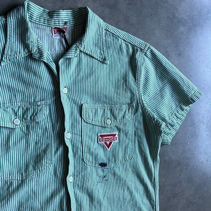 True Vintage Unitog Hickory Striped Conoco Patch Work Shirt