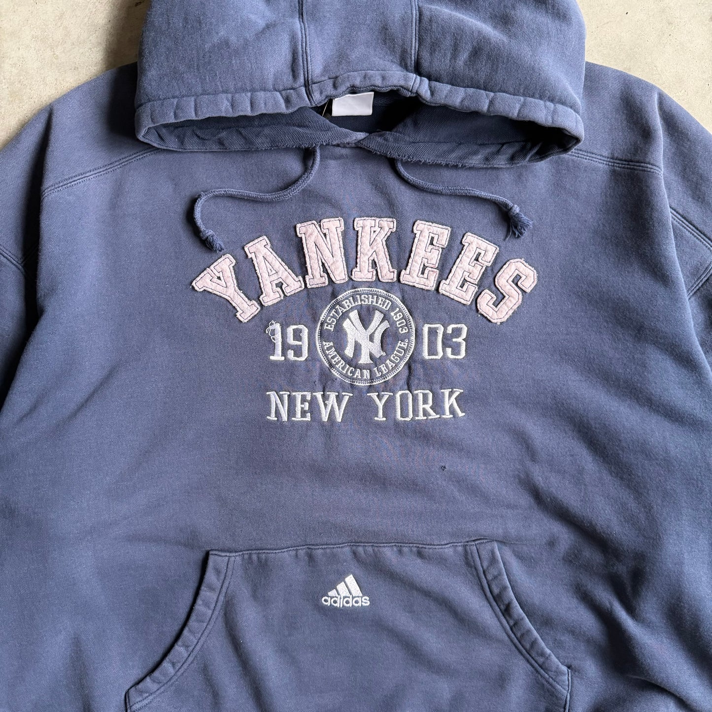Y2K Adidas New York Yankees Pocket Logo Hoodie