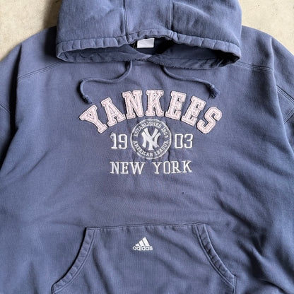 Y2K Adidas New York Yankees Pocket Logo Hoodie