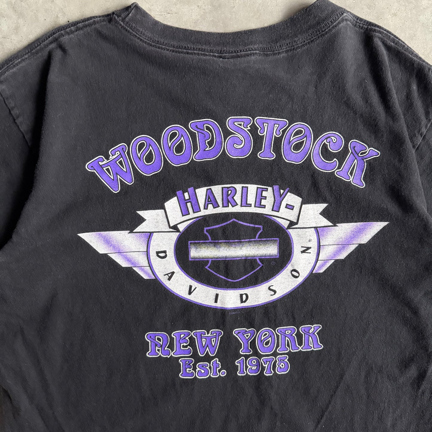 Vintage Harley Davidson Night Rider Wolf Woodstock NY T Shirt