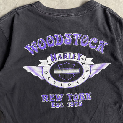 Vintage Harley Davidson Night Rider Wolf Woodstock NY T Shirt