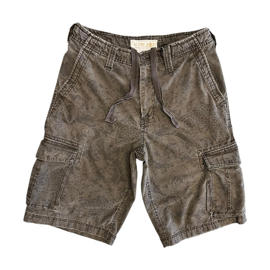 Y2K Urban Pipeline Brown Paisley Cargo Shorts