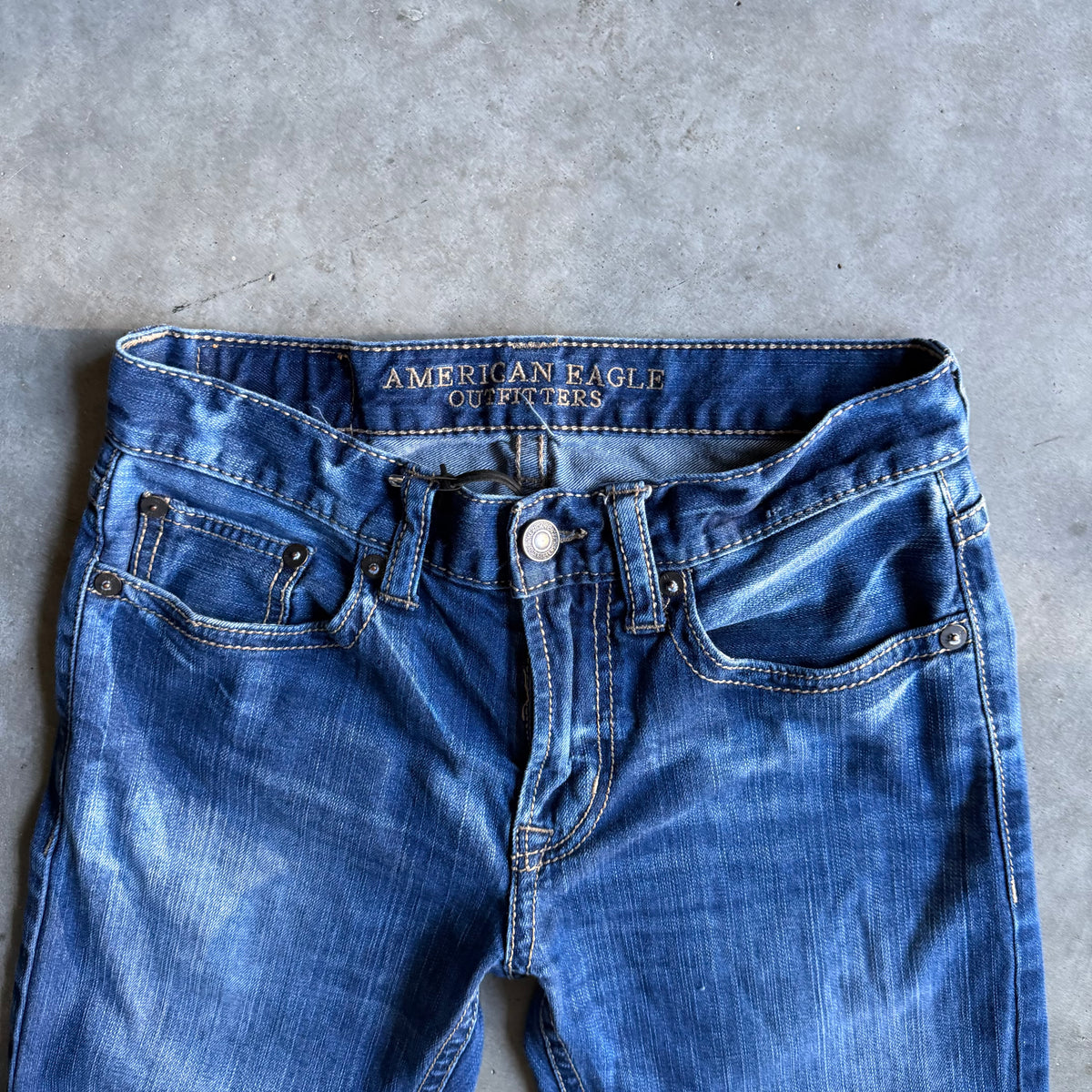 Y2K American Eagle Dark Blue Washed Jeans