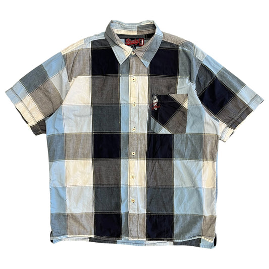 Y2K Shady LTD Patchwork Flannel Shirt