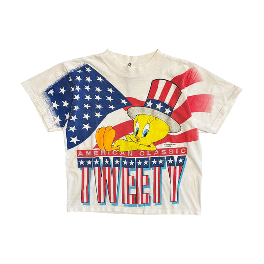 Y2K Looney Tunes Tweety Bird American Flag Women’s Tee