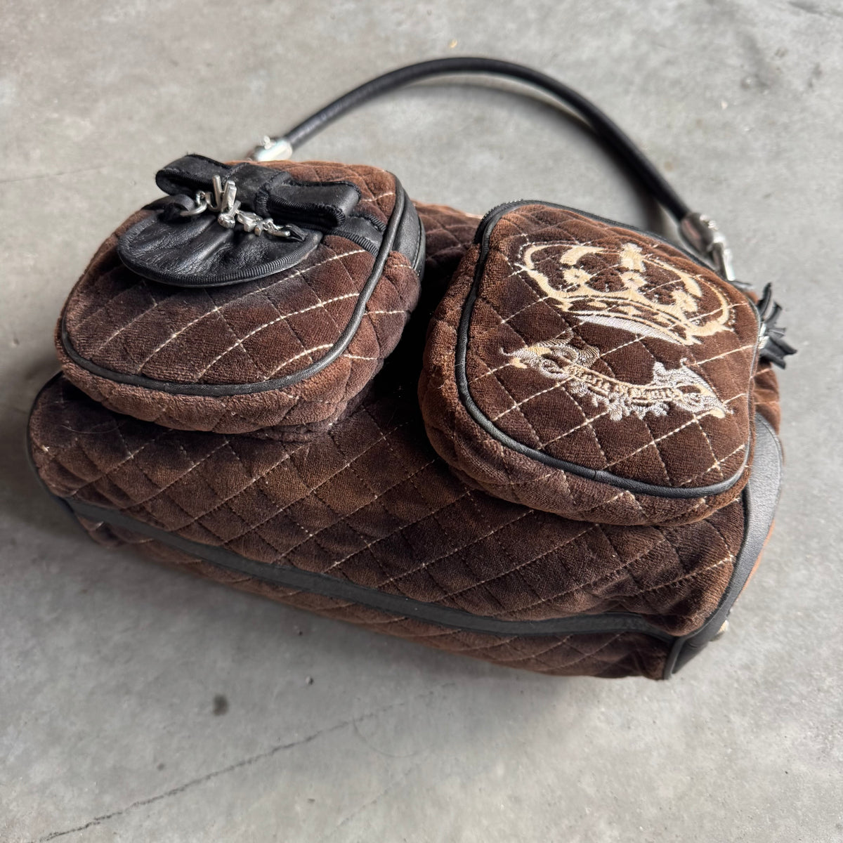 Y2K Juicy Couture Brown Velvet Shoulder Bag