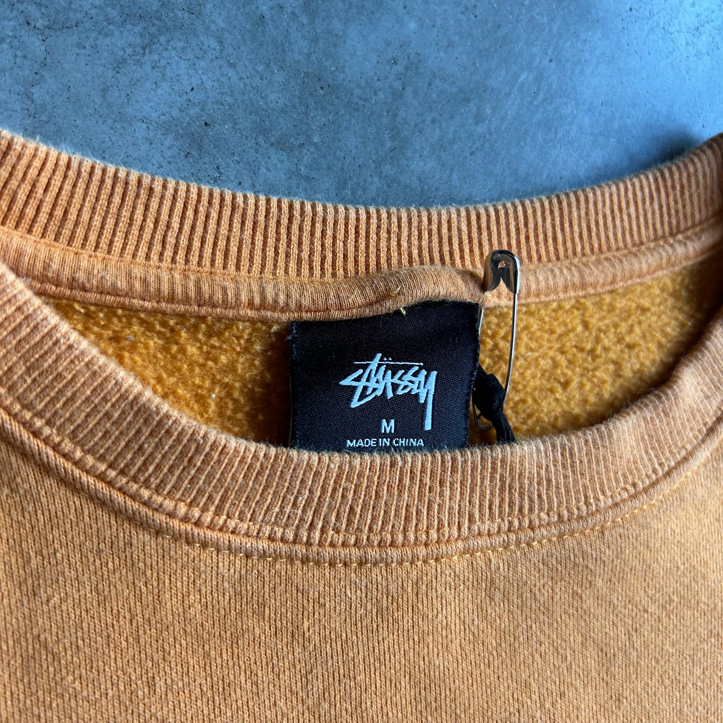 Stüssy Orange Embroidered Logo Sweatshirt
