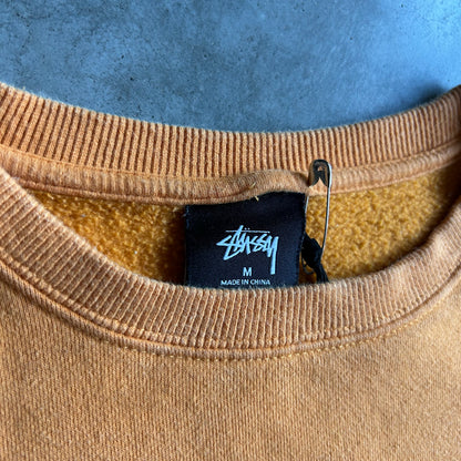 Stüssy Orange Embroidered Logo Sweatshirt