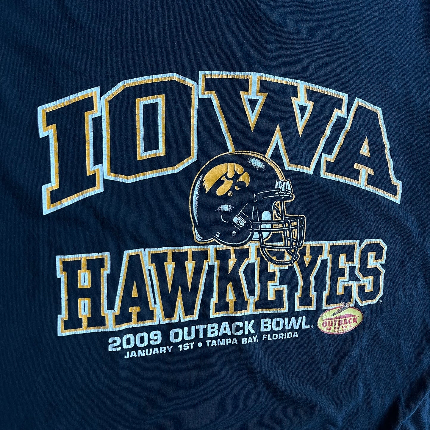 Y2K Iowa Hawkeyes 2009 Outback Bowl Tee