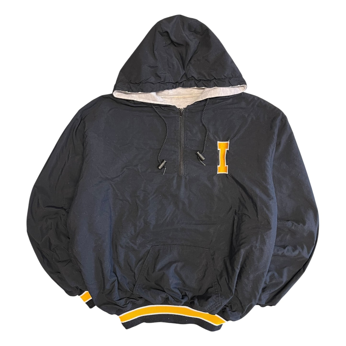 Vintage DeLong Iowa Hawkeyes Quarter Zip Hooded Bomber