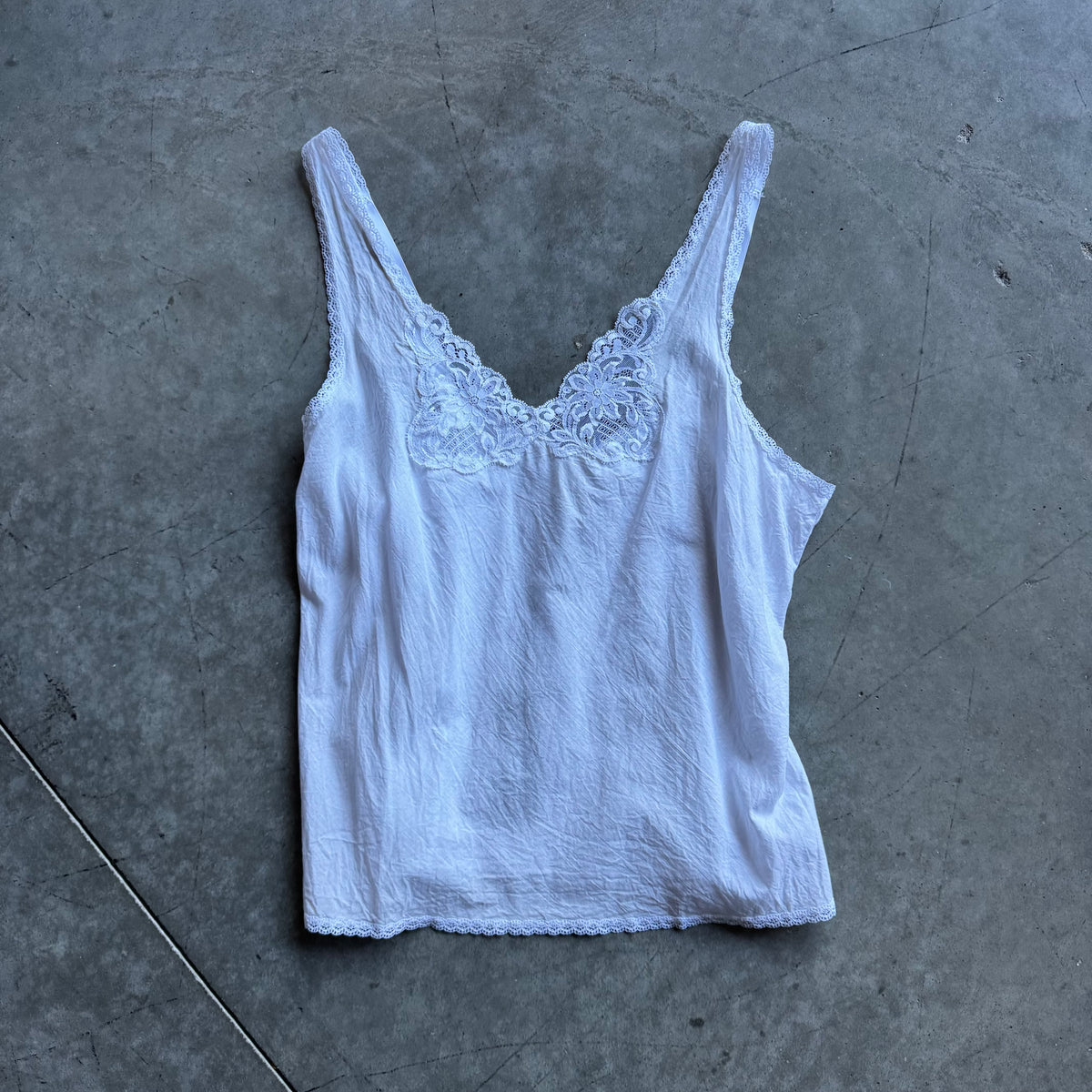 Women’s Vintage White Cotton Lace Cami