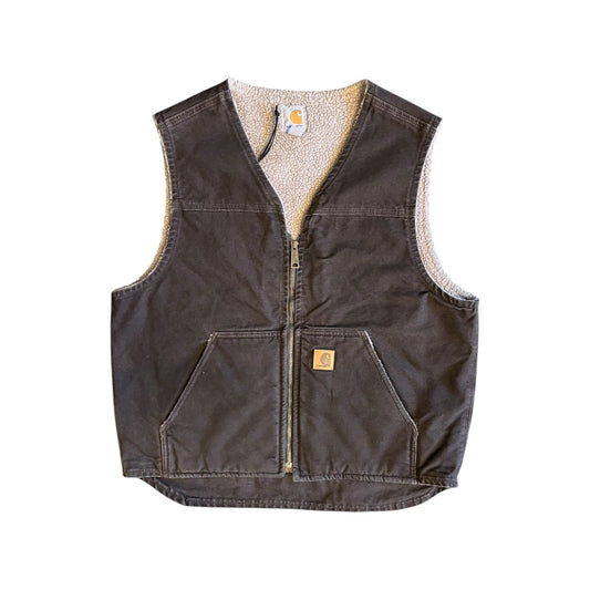 Carhartt ‘V26 DKB’ Dark Brown Sherpa Lined Vest