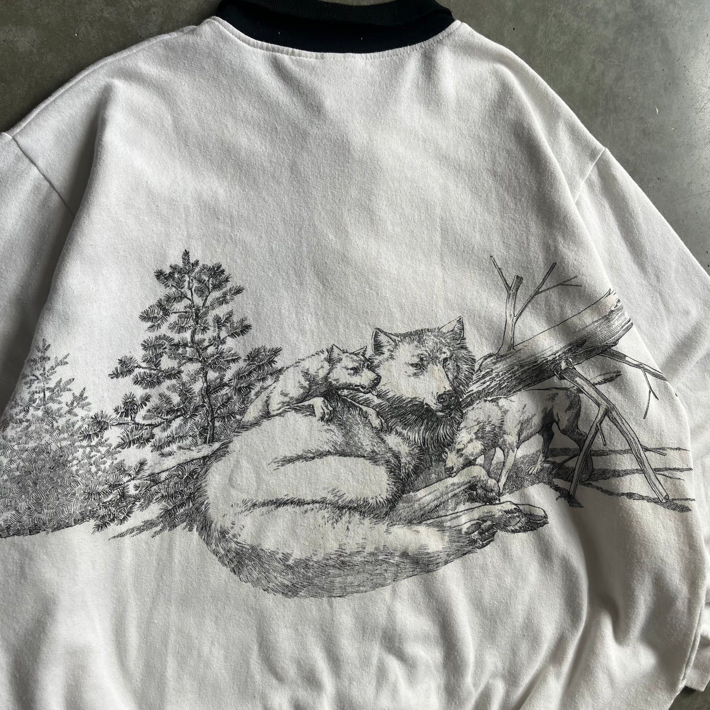 Vintage Howling Wolf Over The Forest Sweatshirt