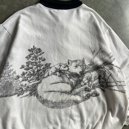 Vintage Howling Wolf Over The Forest Sweatshirt