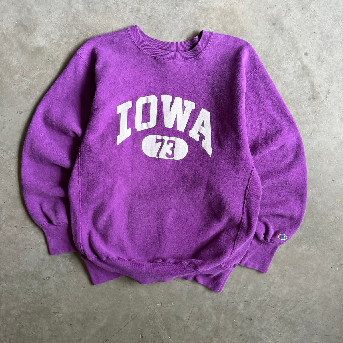 Vintage Champion Reverse Weave “Iowa #73” Purple Sweatshirt