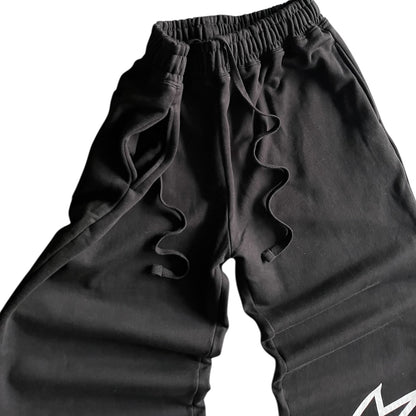 Goldeneye ‘GE Star’ Baggy Wide-Leg Sweatpants (Black)