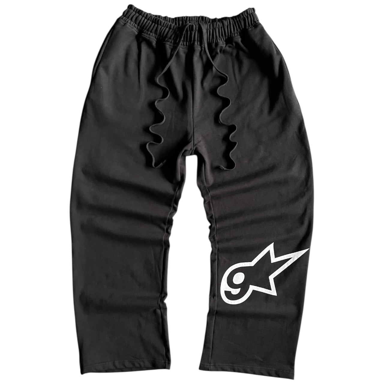 Goldeneye ‘GE Star’ Baggy Wide-Leg Sweatpants (Black)