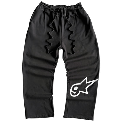 Goldeneye ‘GE Star’ Baggy Wide-Leg Sweatpants (Black)