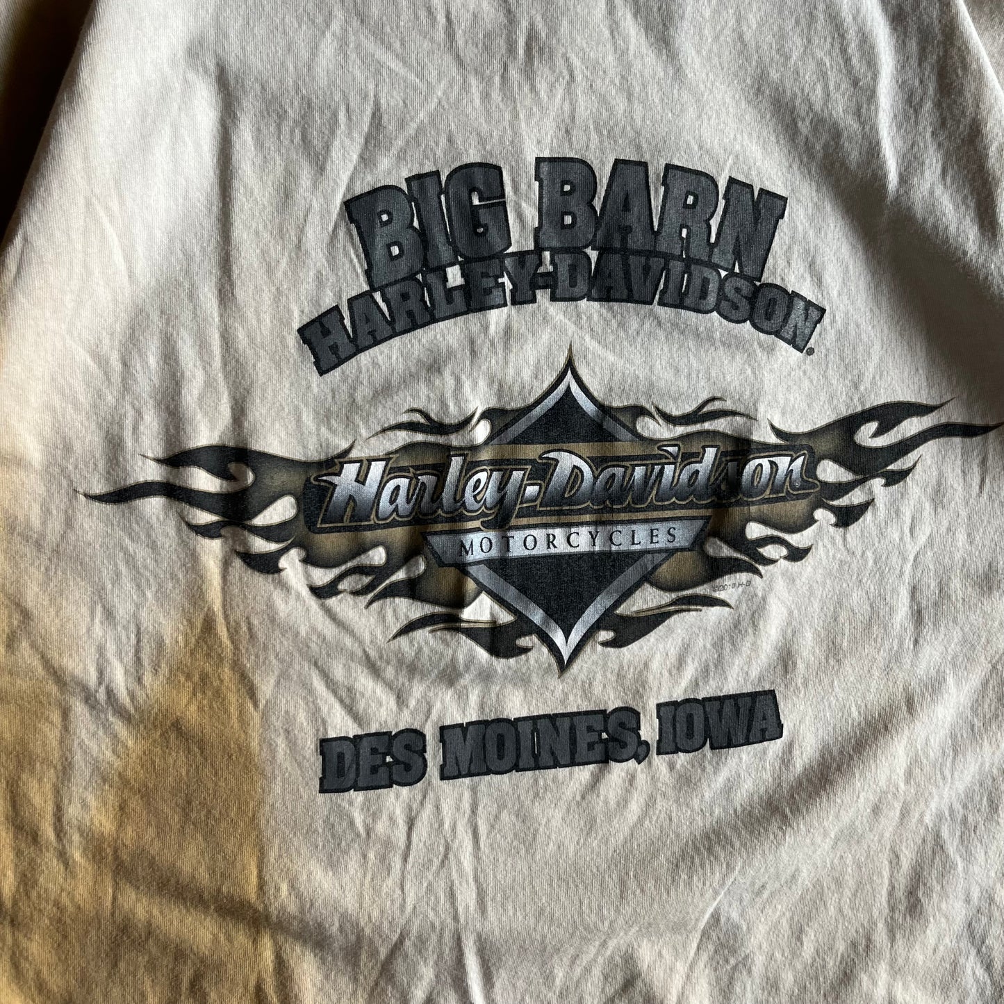 Vintage Big Barn Harley Davidson Tan Tie-Dye Tee