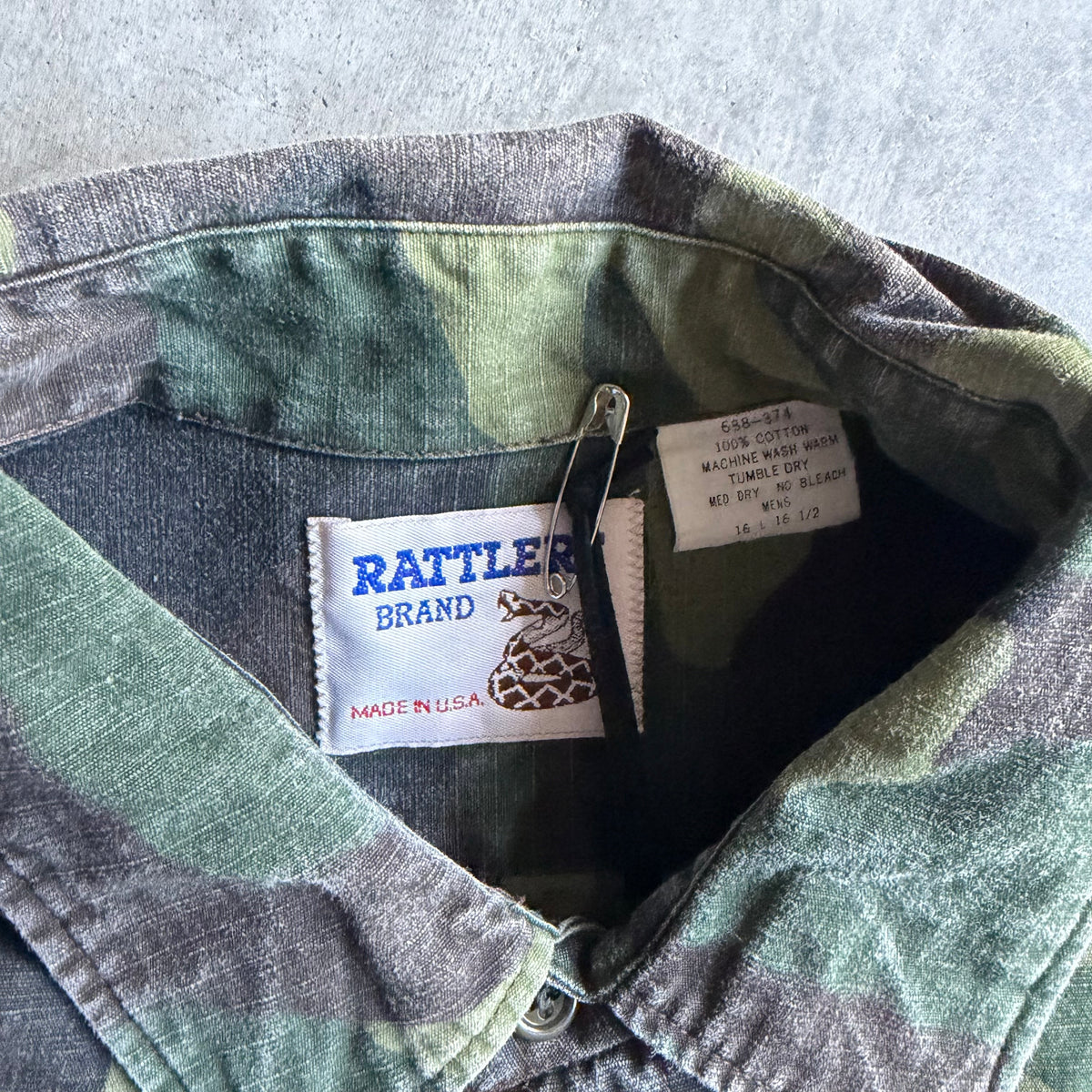 Vintage Rattlers Brand Camo Button Up Shirt