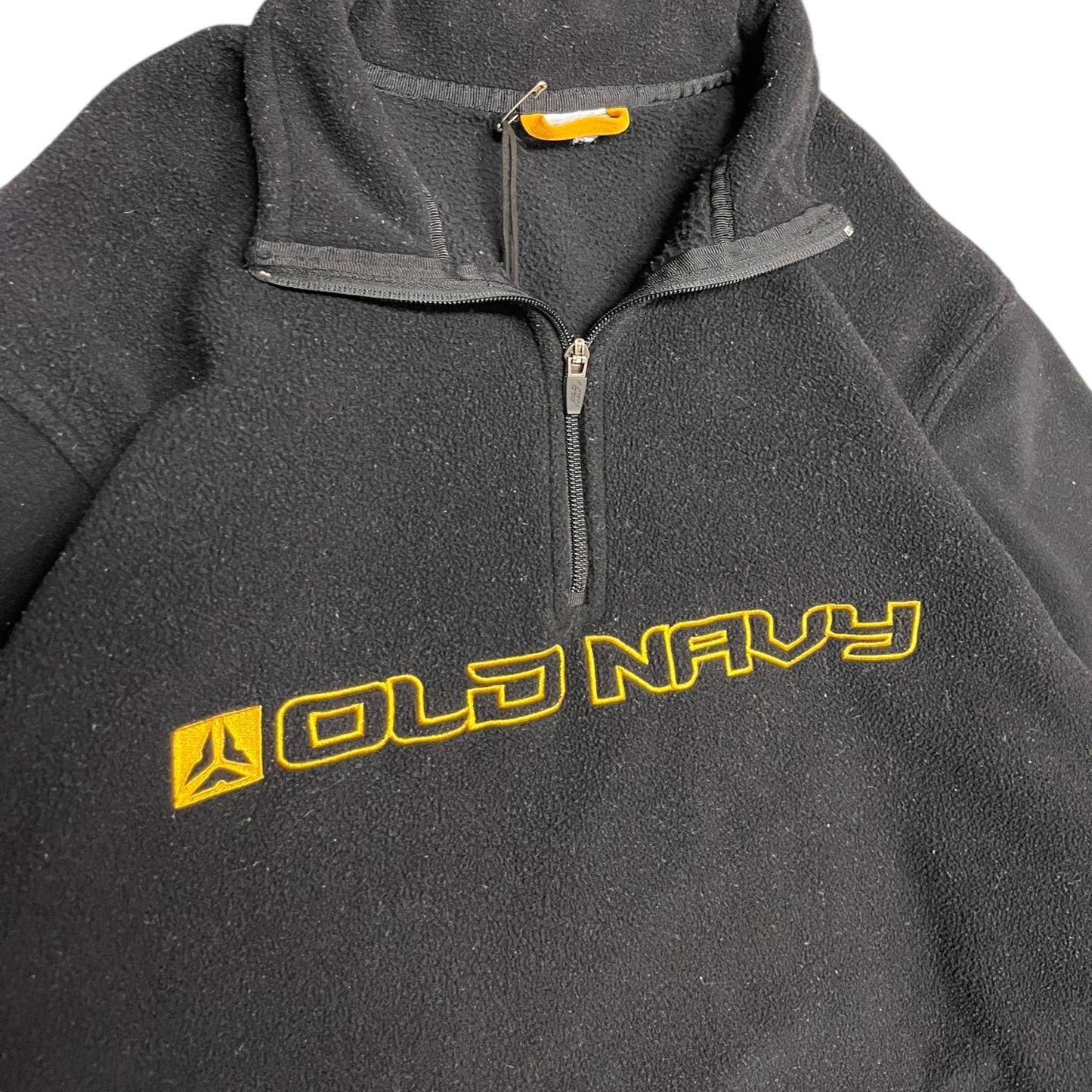 Y2K Old Navy Black/Yellow Fleece Quarter Zip