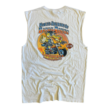 Y2K Harley Davidson Sleeveless Chrome Emblem T Shirt