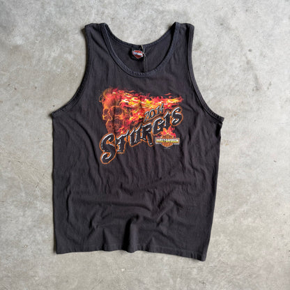Harley Davidson Flaming Skull 2014 Sturgis Sleeveless Tee