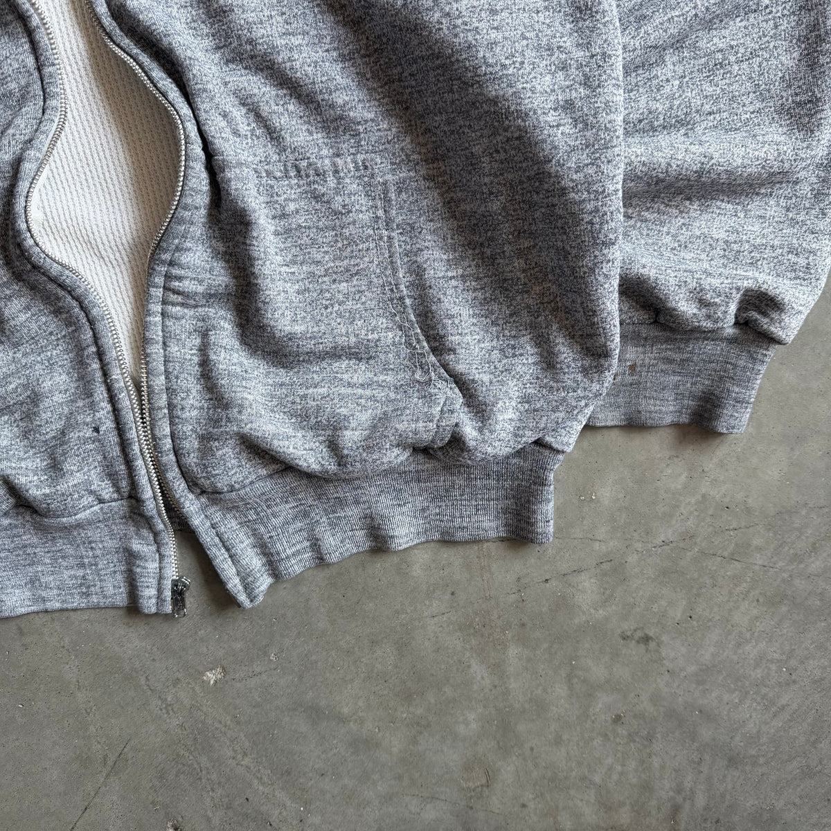 Vintage Big Yank Thermal Lined Heather Gray Hoodie