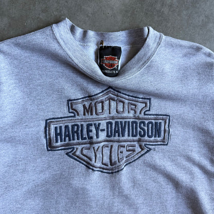 Vintage Carroll Harley Davidson Cobalt Shield Grey Sweatshirt