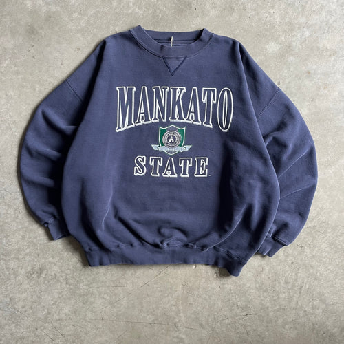 Vintage Mankato State University Crest Navy Sweatshirt