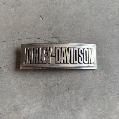 Harley Davidson Spell Out Curved Rectangle Belt Buckle